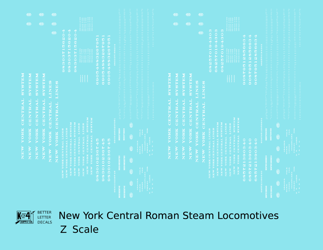 New York Central Roman Steam Locomotive White