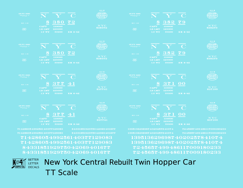New York Central System Rebuilt Twin Hopper White