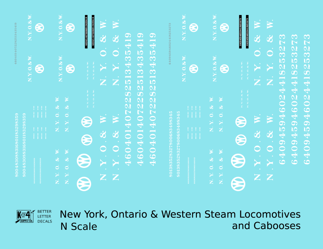 New York, Ontario and Western Steam Locomotive White