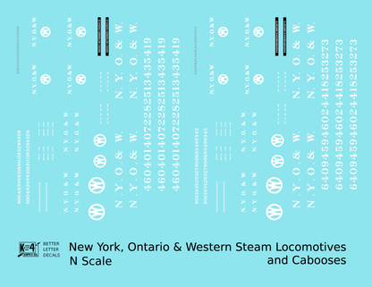 New York, Ontario and Western Steam Locomotive White