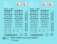 NYRX NRBX Steel Ice Reefer Black and White New York Central Early Bird - Decal - Choose Scale