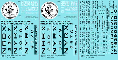NYRX NRBX Steel Ice Reefer Black and White New York Central Early Bird