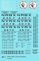 NYRX NRBX Steel Ice Reefer Black and White New York Central Early Bird - Decal Sheet