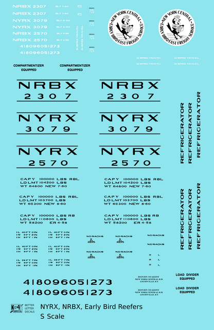 NYRX NRBX Steel Ice Reefer Black and White New York Central Early Bird