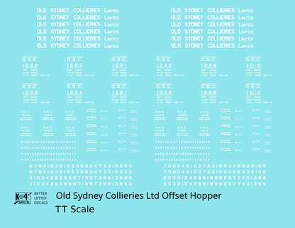 Old Sydney Collieries Ltd Offset Twin Hopper White Nova Scotia - Decal - Choose Scale