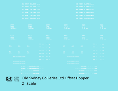 Old Sydney Collieries Ltd Offset Twin Hopper White Nova Scotia - Decal - Choose Scale