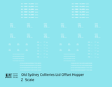 Old Sydney Collieries Ltd Offset Twin Hopper White Nova Scotia - Decal - Choose Scale