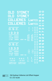 Old Sydney Collieries Ltd Offset Twin Hopper White Nova Scotia - Decal - Choose Scale