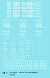 Old Sydney Collieries Ltd Offset Twin Hopper White Nova Scotia - Decal Sheet
