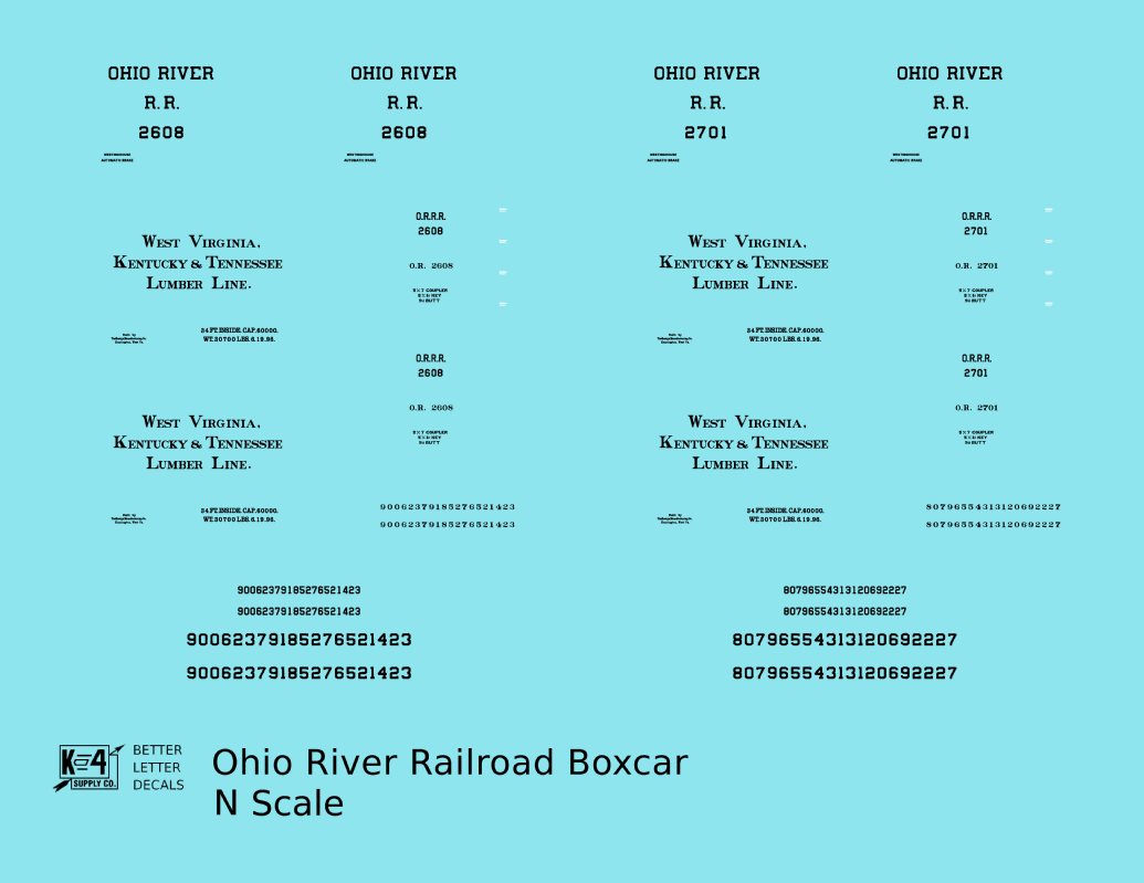 Ohio River Railroad 36 Ft Wood Boxcar Black