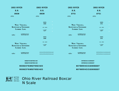 Ohio River Railroad 36 Ft Wood Boxcar Black