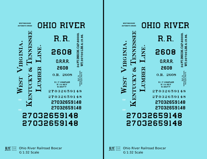 Ohio River Railroad 36 Ft Wood Boxcar Black