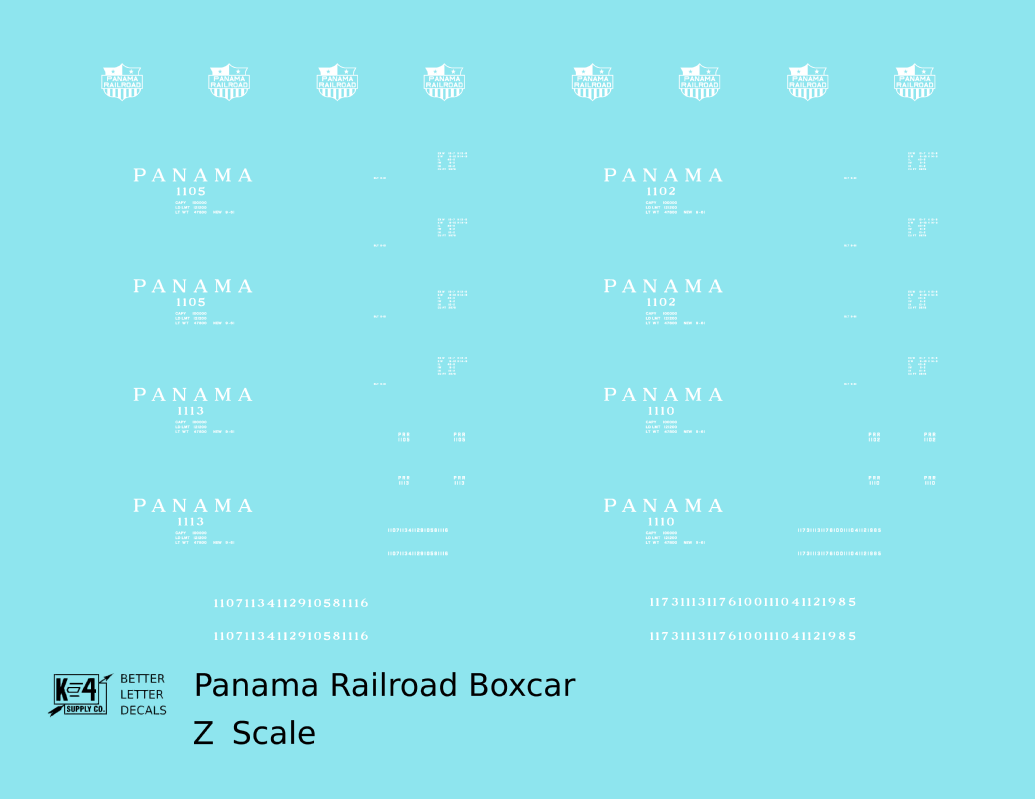 Panama Railroad 40 Steel Boxcar White Canal Zone