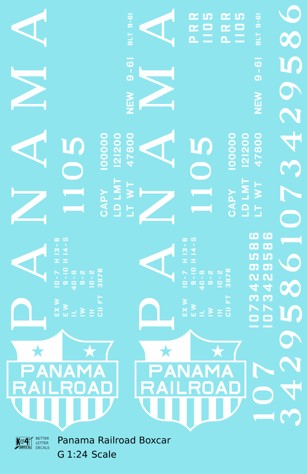 Panama Railroad 40 Steel Boxcar White Canal Zone