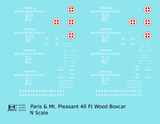 Paris and Mt Pleasant Railroad 40 Ft Wood Boxcar White and Red Texas