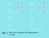 Paris and Mt Pleasant Railroad 40 Ft Wood Boxcar White and Red Texas