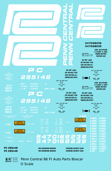 Penn Central 86 Ft Auto Parts Boxcar White