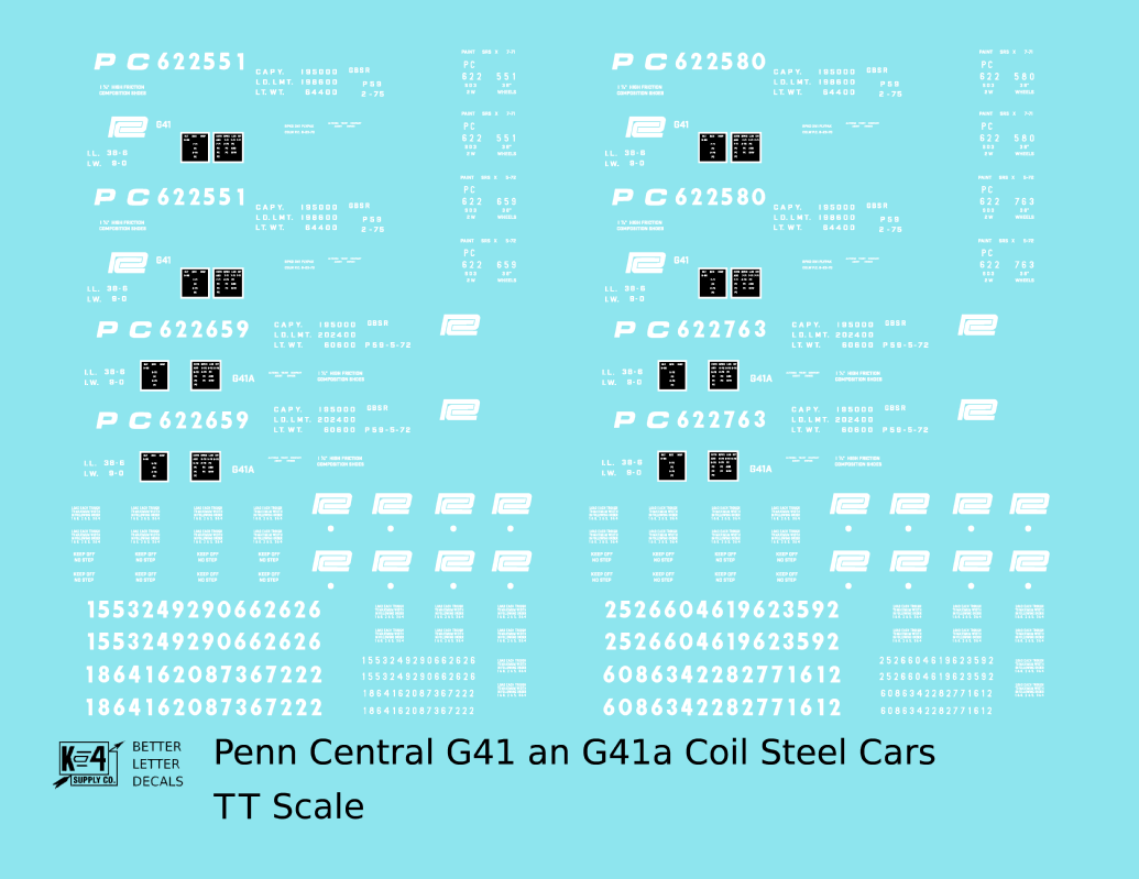 Penn Central G41 and G41A Coil Steel Car White