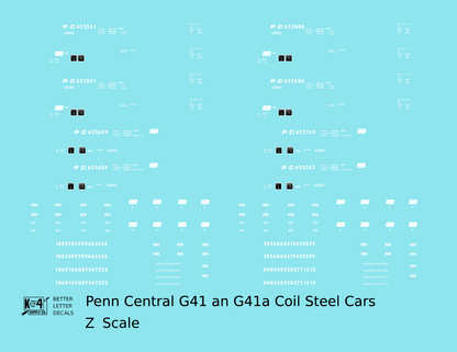 Penn Central G41 and G41A Coil Steel Car White