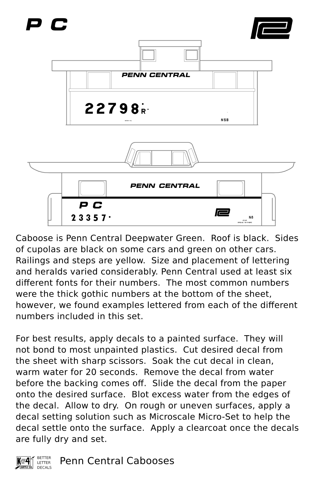 Penn Central PC Caboose White