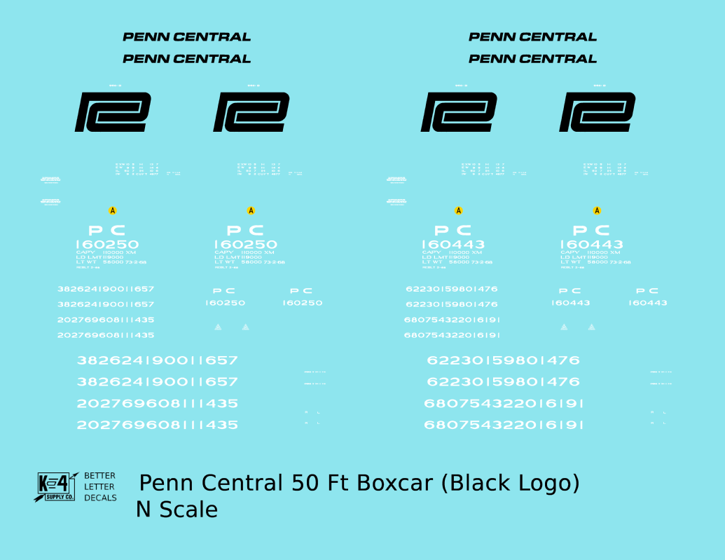Penn Central 50 Ft Boxcar Ex-NYC Black Lettering