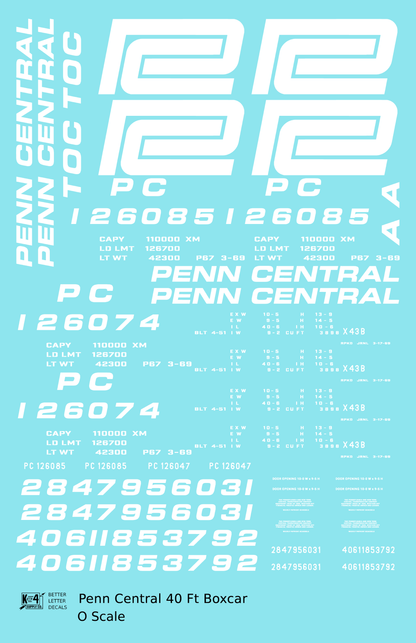 Penn Central PC 40 Ft Boxcar White