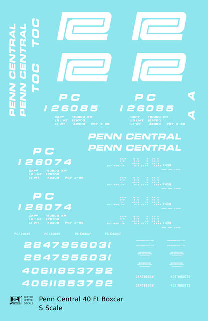 Penn Central PC 40 Ft Boxcar White