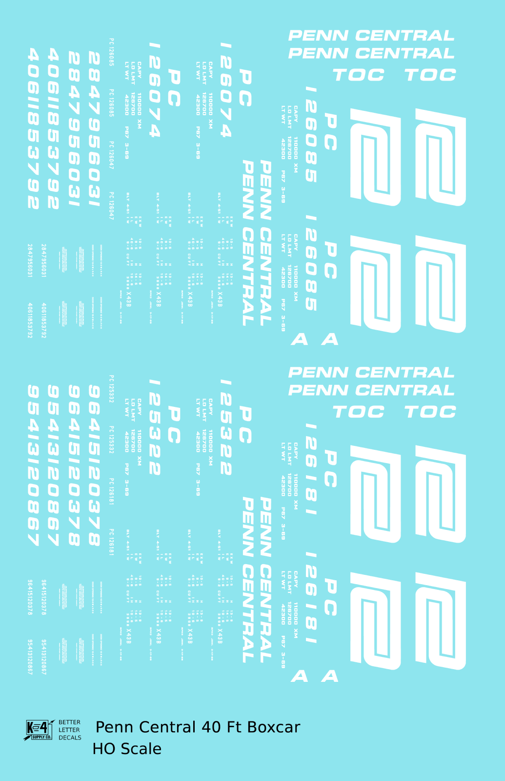 Penn Central PC 40 Ft Boxcar White