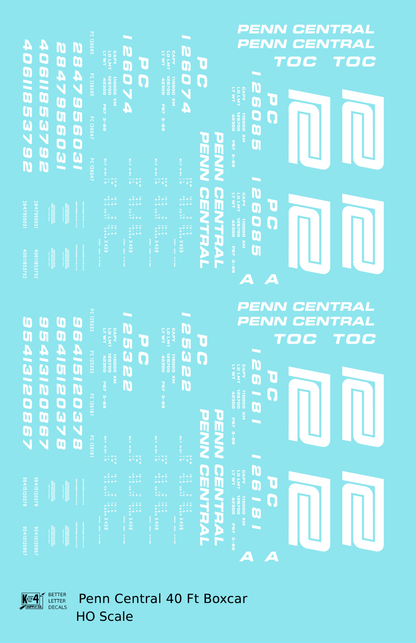 Penn Central PC 40 Ft Boxcar White