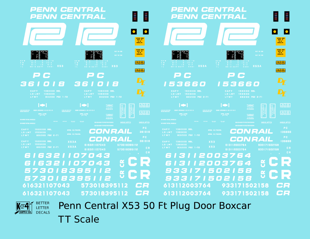 Penn Central, Conrail X53 Insulated Boxcar White