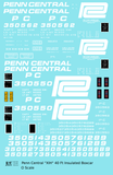 Penn Central XIH 40 Ft 40 Ft Insulated Boxcar White Ex-NH Cars - Decal Sheet