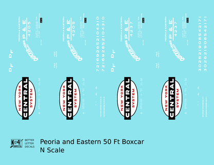 Peoria and Eastern 50 Ft Boxcar White