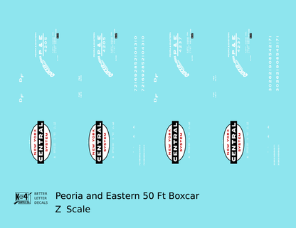 Peoria and Eastern 50 Ft Boxcar White