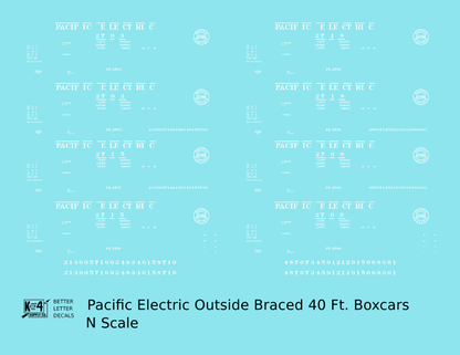 Pacific Electric 40 Ft Outside Braced Boxcar White