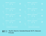 Pacific Electric 40 Ft Outside Braced Boxcar White
