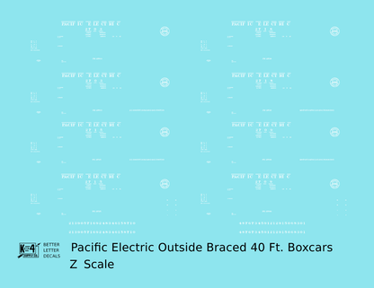 Pacific Electric 40 Ft Outside Braced Boxcar White