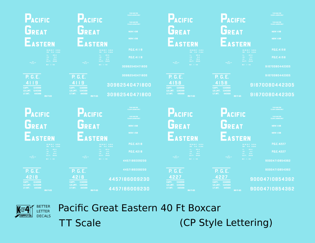 Pacific Great Eastern 40 Ft Boxcar White CP Style Lettering