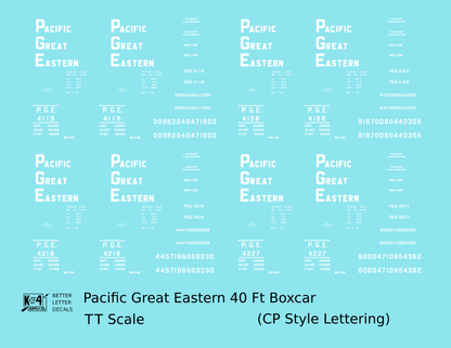 Pacific Great Eastern 40 Ft Boxcar White CP Style Lettering