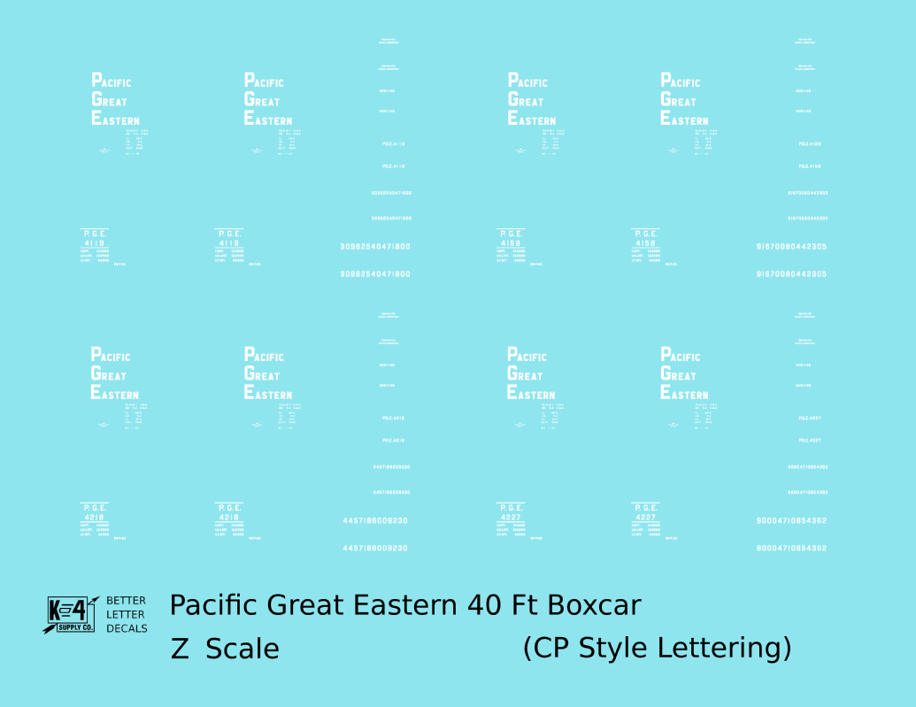 Pacific Great Eastern 40 Ft Boxcar White CP Style Lettering