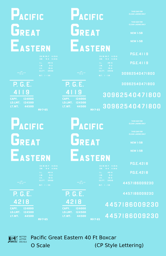 Pacific Great Eastern 40 Ft Boxcar White CP Style Lettering