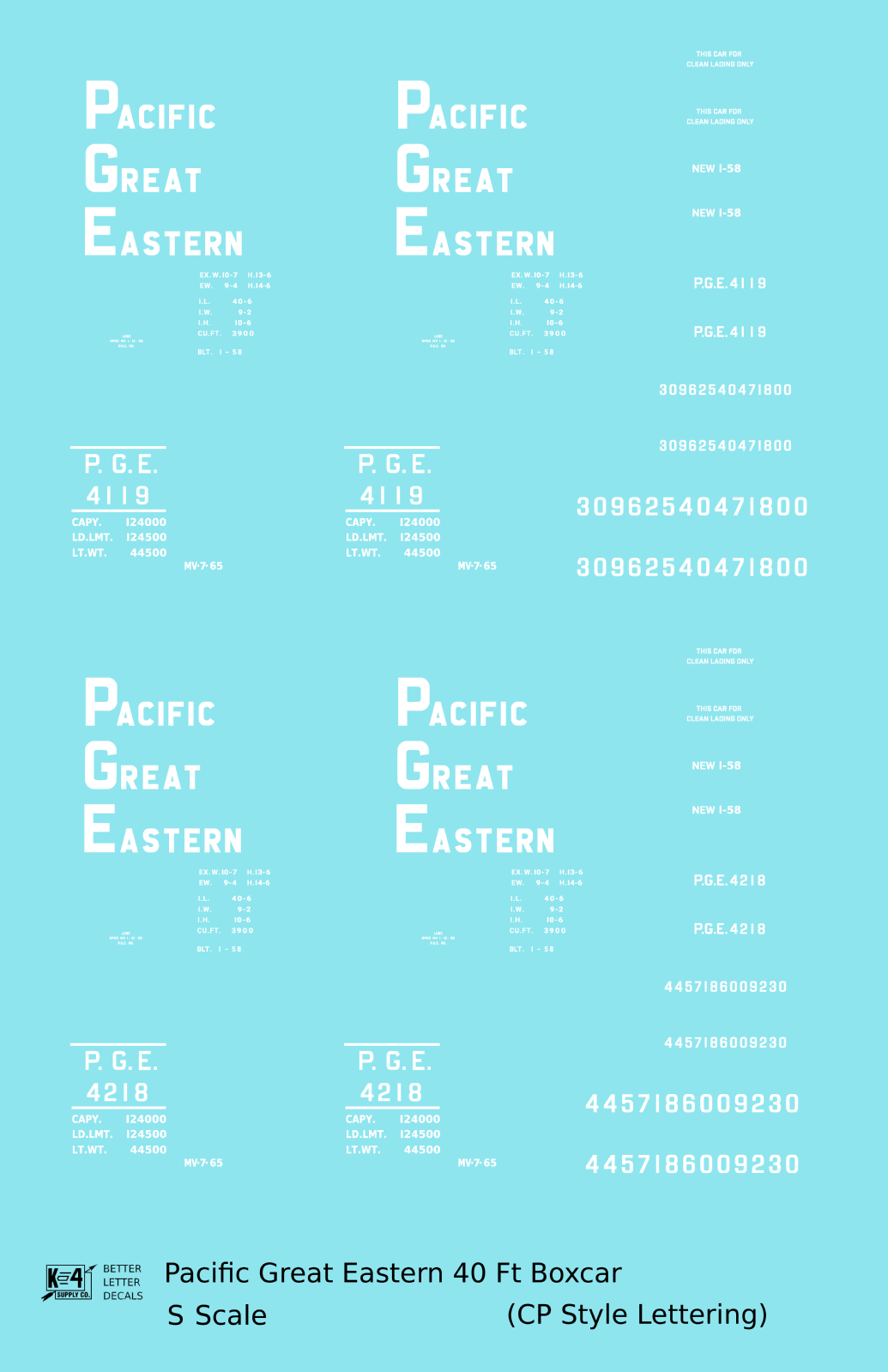 Pacific Great Eastern 40 Ft Boxcar White CP Style Lettering