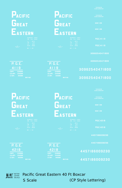 Pacific Great Eastern 40 Ft Boxcar White CP Style Lettering