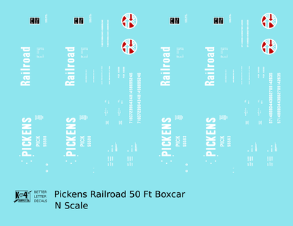 Pickens Railroad 50 Ft Ribbed Boxcar White