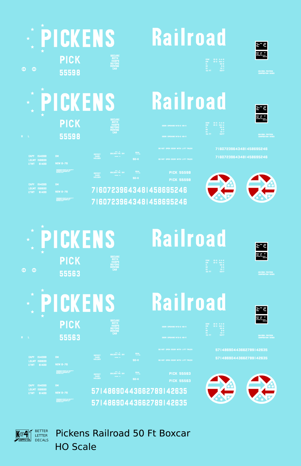 Pickens Railroad 50 Ft Ribbed Boxcar White