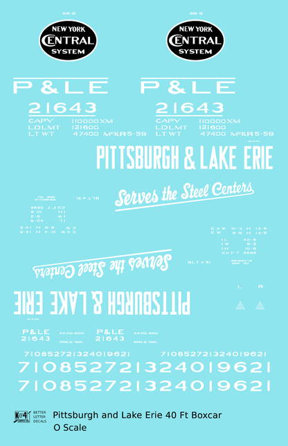 Pittsburgh and Lake Erie 40 Ft Boxcar Serves the Steel Centers P&LE