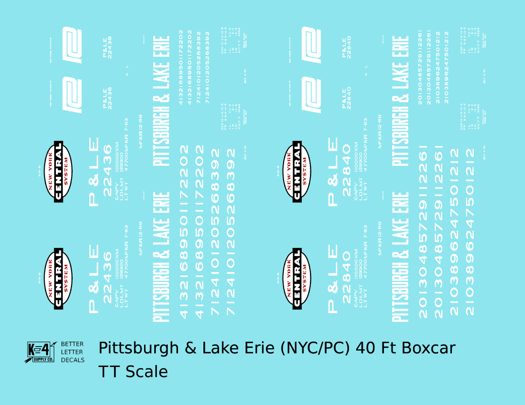 Pittsburgh and Lake Erie 40 Ft Boxcar White Cigar Band/PC