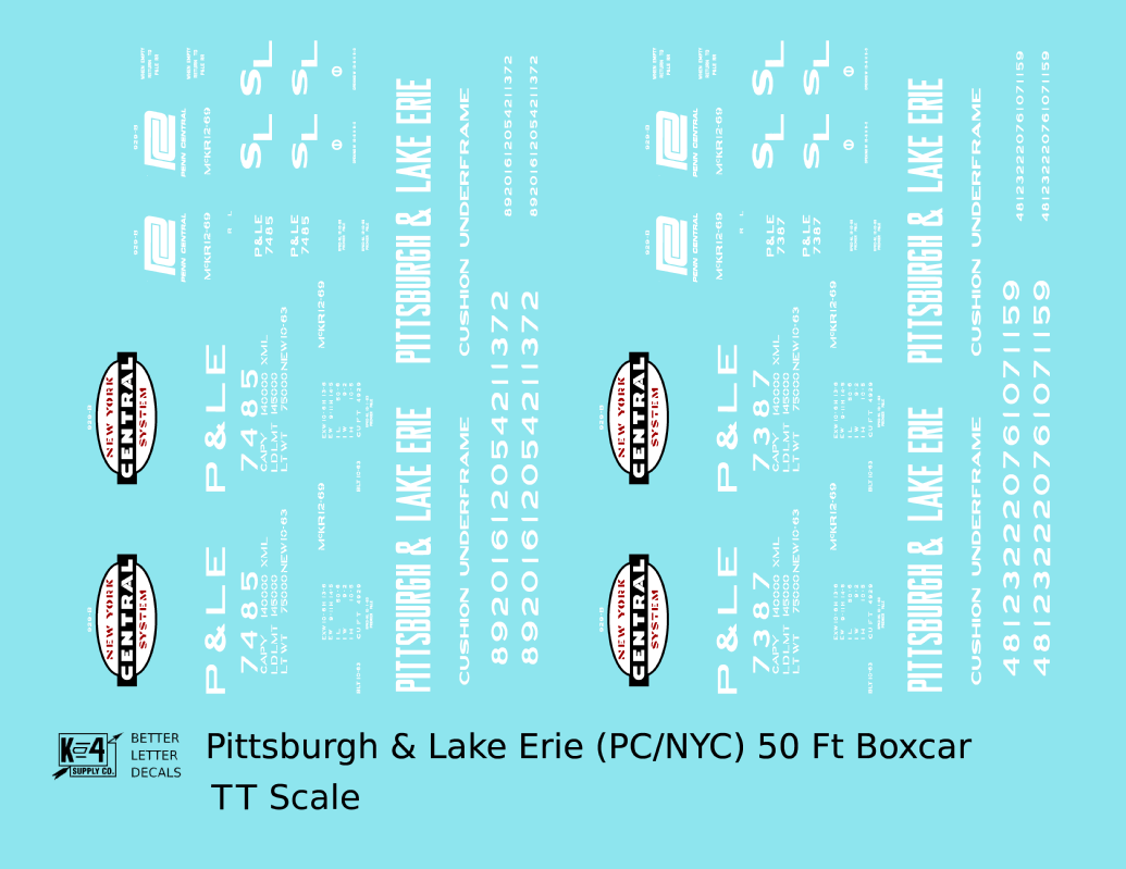 Pittsburgh and Lake Erie 50 Ft Boxcar White Cigar Band/PC