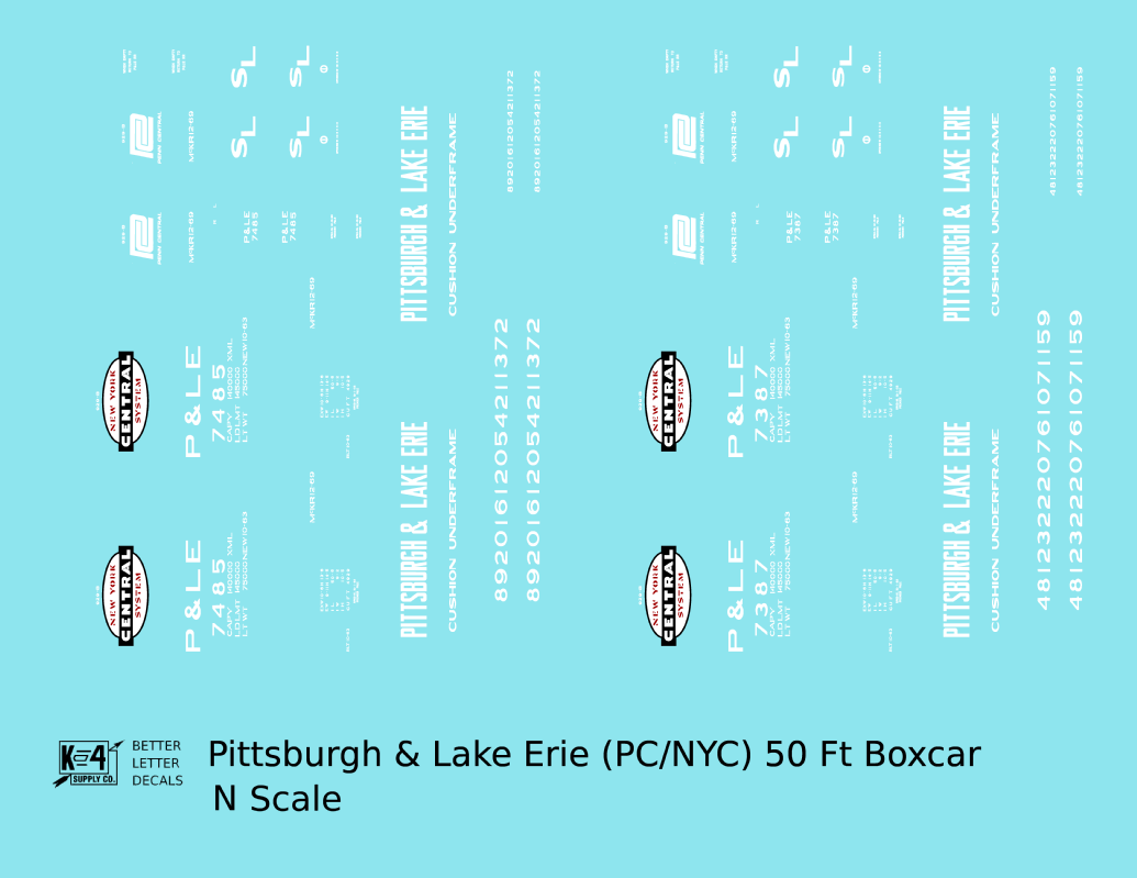Pittsburgh and Lake Erie 50 Ft Boxcar White Cigar Band/PC