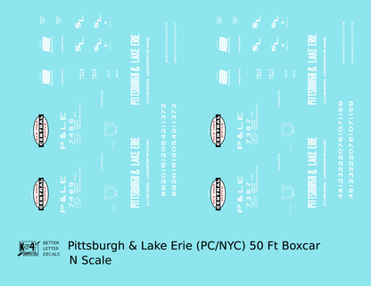 Pittsburgh and Lake Erie 50 Ft Boxcar White Cigar Band/PC