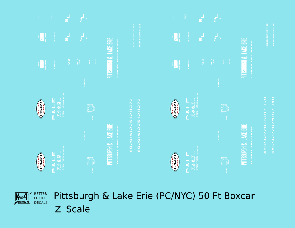 Pittsburgh and Lake Erie 50 Ft Boxcar White Cigar Band/PC